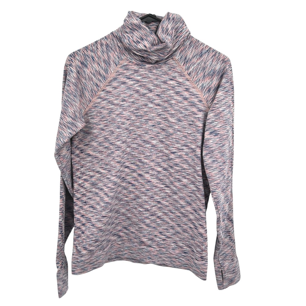 Sweaty Betty Space Dye Cowl Neck Pullover Thumbhole Size Medium Pink Activewear